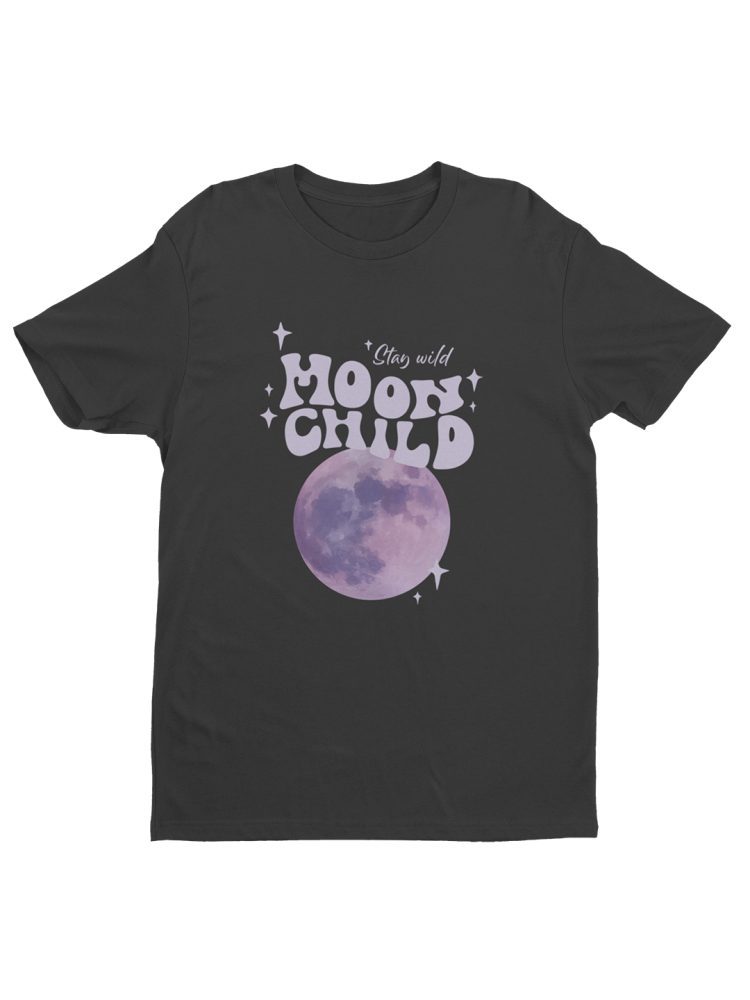 Moon Child Black T-shirt by Desi Seoul