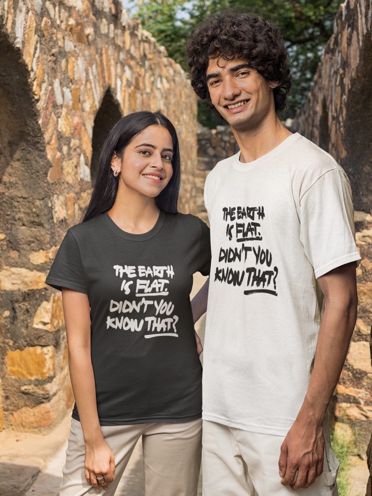 The earth is flat. Didn’t you know that? T-shirt by Desi Seoul