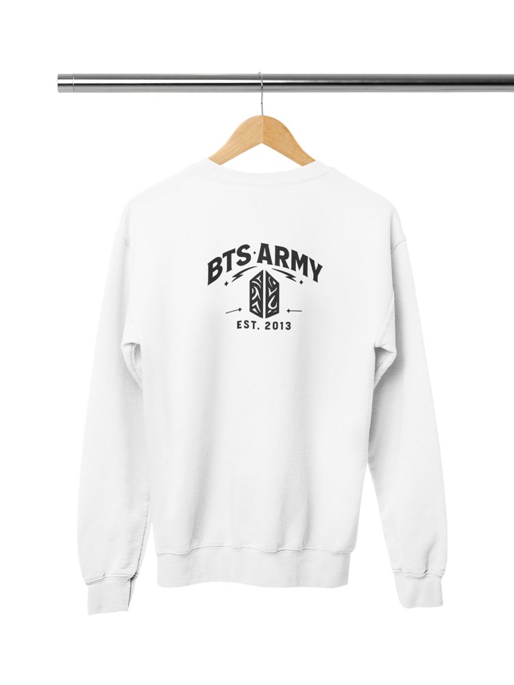 BTS Army White Sweatshirt by Desi Seoul