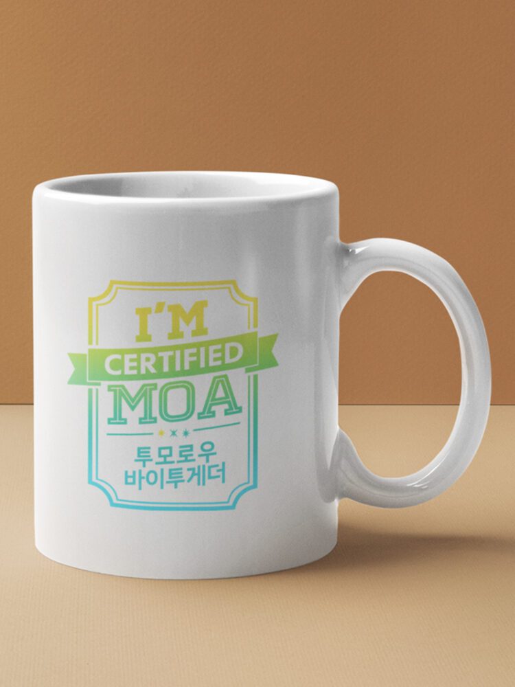 I'm Certified MOA TXT coffee mug by Desi Seoul