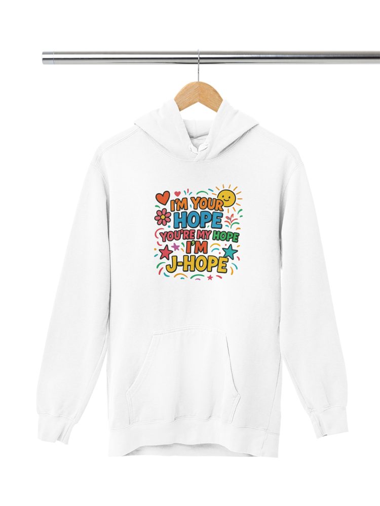 I'm Your Hope You're My Hope I'm J-Hope White Hoodie by Desi Seoul