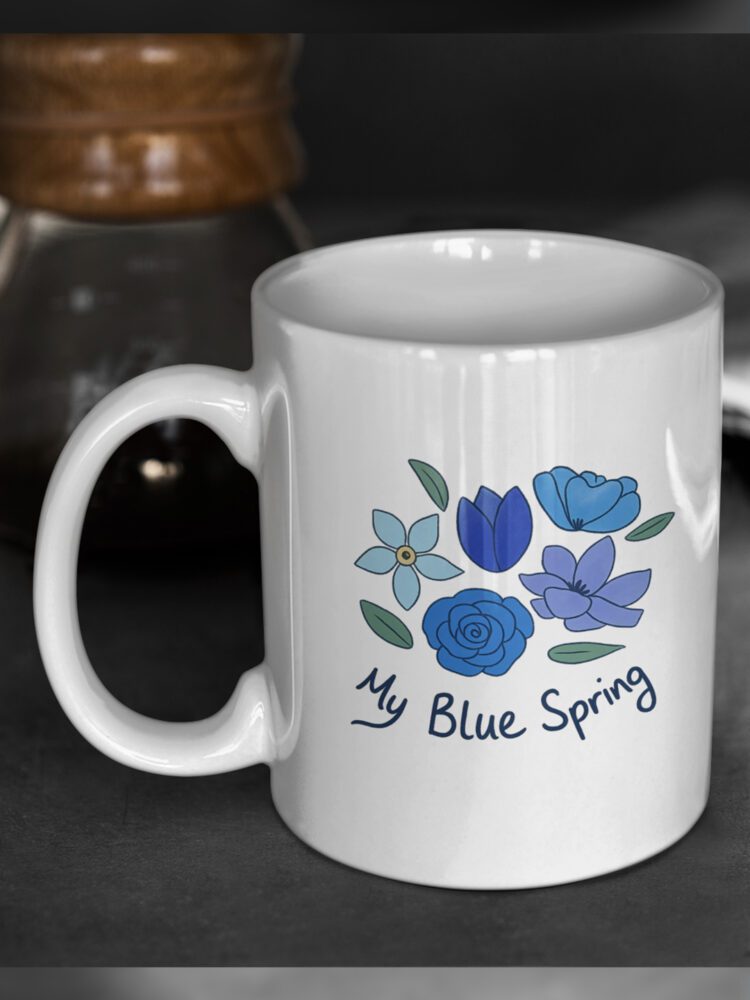 Blue Spring TXT coffee mug by Desi Seoul
