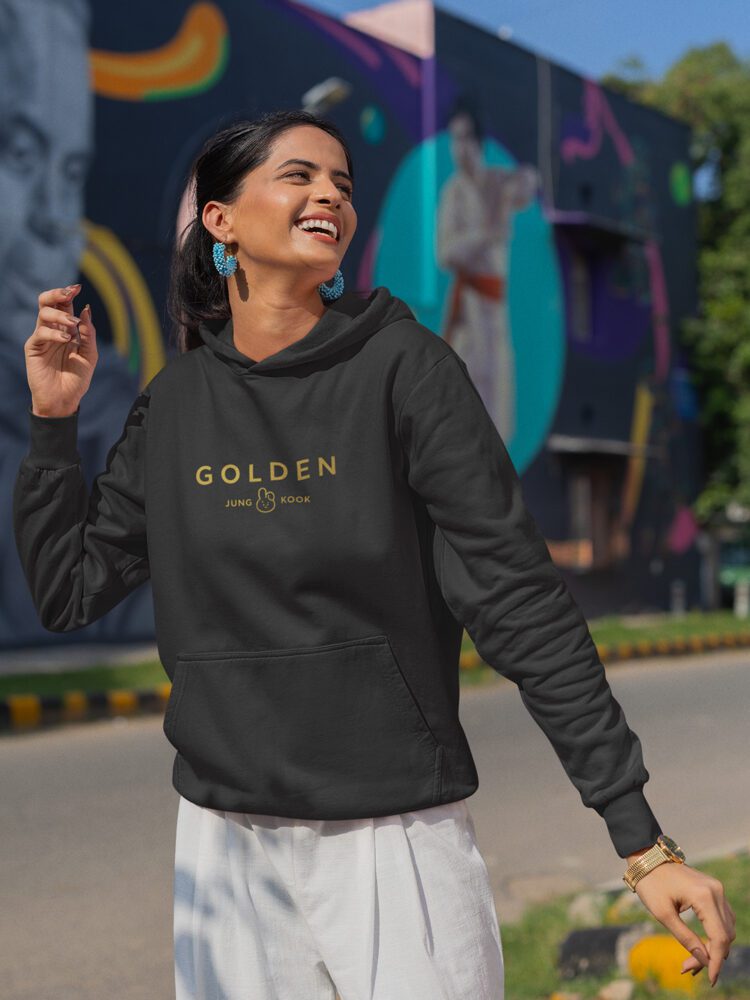 GOLDEN (Jungkook) Mumbai Exhibit Hoodie by Desi Seoul