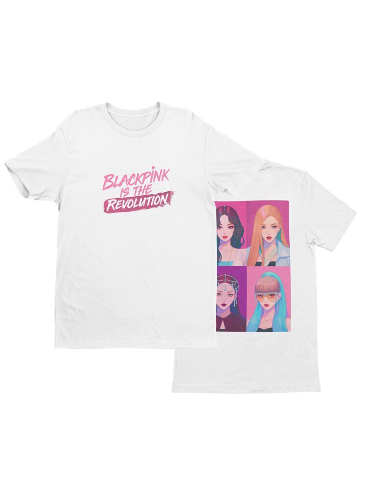 BLACKPINK Revolution Double Side Printed White T-Shirt by Desi Seoul